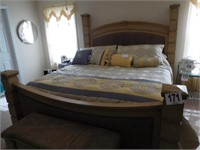 4 Piece Bedroom Suite - King Bed with Bedding,