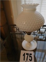 Milk Glass Lamp With Shade