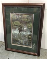 Framed fly fishing portrait