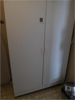 2 Door White Utility Cabinet With Shelves