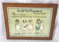 1922 Framed Sunday school certificate