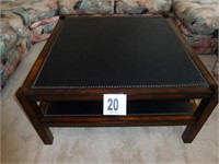 Square Coffee Table With Leather Insert -