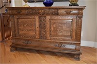 Early 1900's side buffet with griffin heads