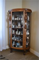 Early 1900's 48" curved front china cabinet