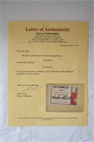 Babe Ruth signature with verification