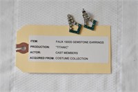 "Titanic" faux gemstone prop earrings