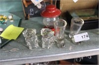VINTAGE FIGURAL GLASS CANDY CONTAINERS