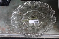 HEAVY PRESSED GLASS EGG PLATE