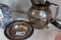 SILVERPLATED PITCHER AND BOWL
