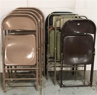 Lot of 8 metal folding chairs