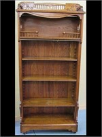 NICE ORIGINAL FINISH OAK OPEN FRONT BOOKCASE WITH