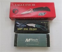 (3) Knives Including: MTech USA 440, Eagle Eye