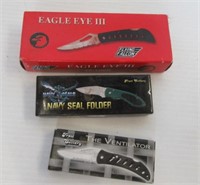 (3) Knives Including: Eagle Eye III, Navy Sea