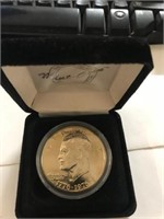 GOLD PLATED 1976 EISENHOWER DOLLAR IN DISPLAY