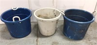 Three large garden buckets