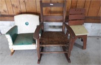 Rocking chair and wooden chair