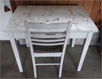 White painted desk/table and chair