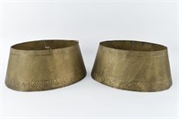 PAIR OF TIFFANY STUDIOS ETCHED METAL LAMPSHADES