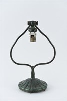 TIFFANY STUDIOS BRONZE RIBBED HARP TABLE LAMP BASE