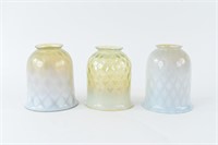 (3) TIFFANY QUILTED GLASS SHADES