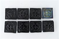 (8) TIFFANY 2 INCH GLASS TILES