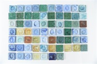 GROUPING OF (67) TIFFANY 1 1/2 INCH GLASS TILES