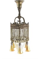 TIFFANY MOORISH BEADED CHANDELIER WITH LILY SHADES