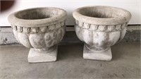 PAIR OF CEMENT PLANTERS