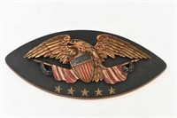 CARVED WOOD AND PAINTED EAGLE PLAQUE