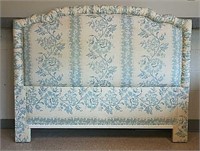 BLUE AND WHITE UPHOLSTERED HEADBOARD