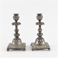 PAIR OF SILVER CANDLE STICKS