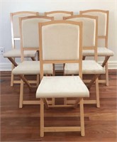 (6) ITALIAN WOOD AND CANVAS FOLDING CHAIRS