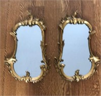 PAIR OF CARVED WOOD GILT MIRRORS
