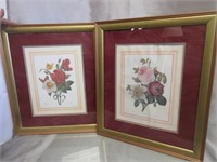 2 Framed Floral Prints