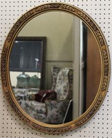 Vintage Oval Framed Carved Mirror
