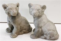 Pair of Concrete Lion Cubs