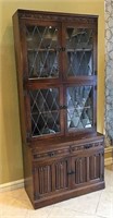 Antique Leaded Glass Front Hutch