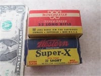 Vintage Windester & Western 22 Ammo in Boxes
