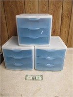 3 Sterilite 3 Drawer Storage Containers