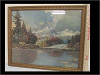 NICE FRAMED MOUNTAIN SCENE WITH RIVER