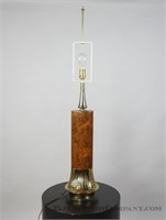 Tall Stiffel Rosewood and Brass Lamp