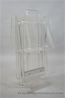 Set of Lucite Folding Tray Tables with Stand