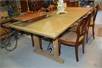 French vineyard style oak dining table,