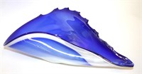Glass - Blue and white bowl - Shell shape