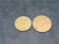 Lot of 2 Mexico Centavos Coins