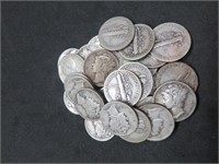 Lot of 30 Mercury Dimes 90% Silver