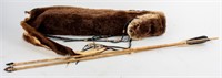 Vintage Native American Arrow Quiver Otter Pelt