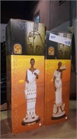 Pair of elegant collection African statues in box