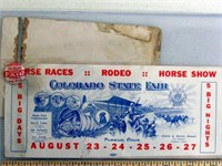 LOT OF 2 PAPER ITEMS COLO. STATE FAIR HORSE RACING