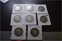 (8) Barber Half Dollars -  Date Range 1895-1912d